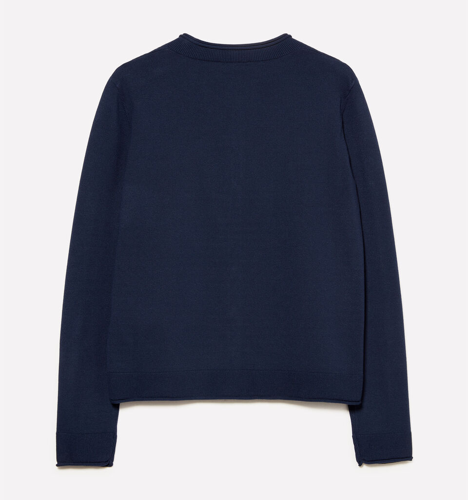 Navy blue regular fit cardigan - women's cardigans - Dark Blue | Sisley image number 2